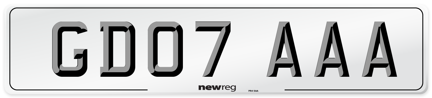 GD07 AAA Number Plate from New Reg